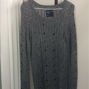 Long Grey slim sweater